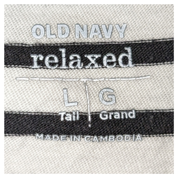 Old Navy relaxed v-neck stripped long sleeve blouse size large tall - Picture 2 of 3
